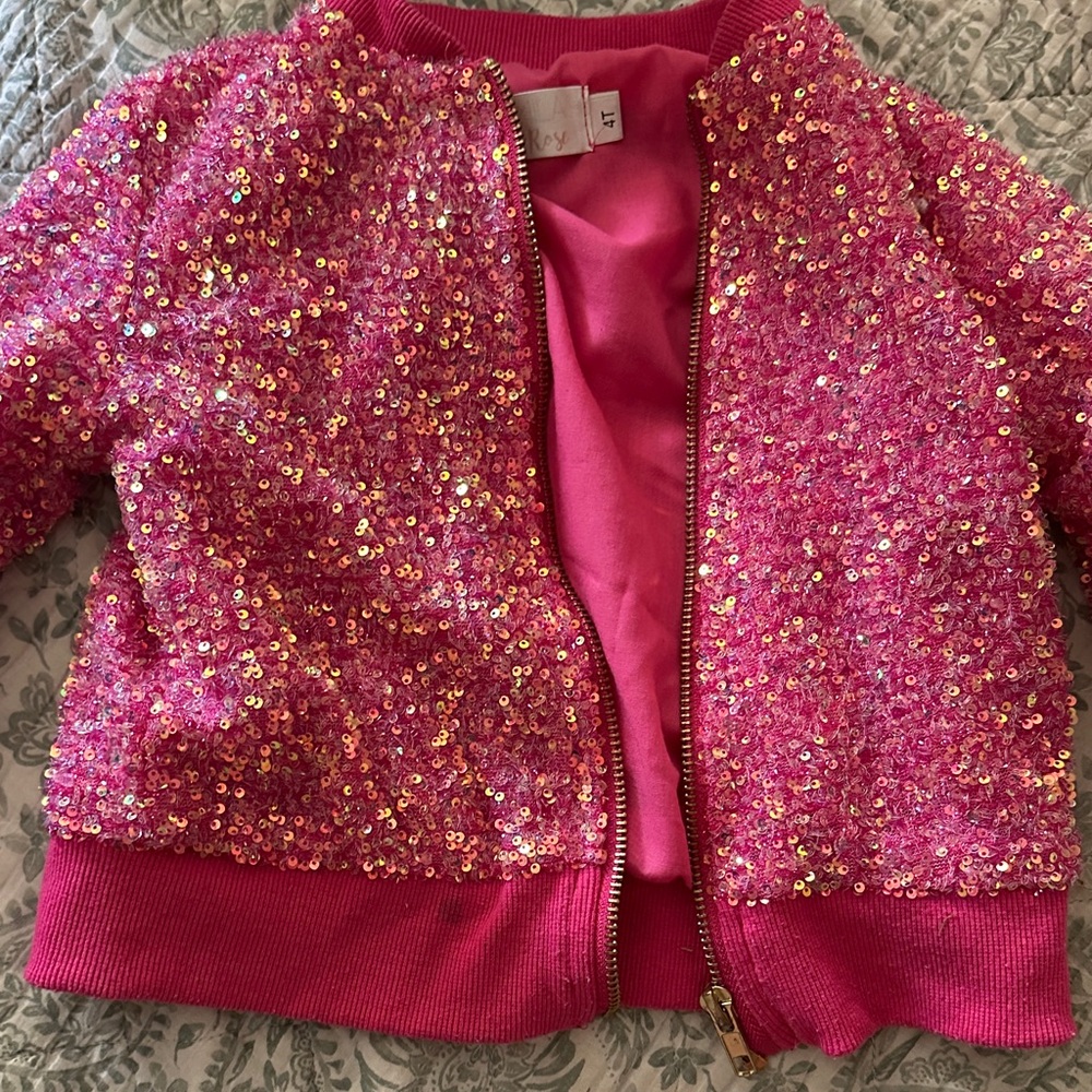 Glittery Pink Sequin Kids Jacket